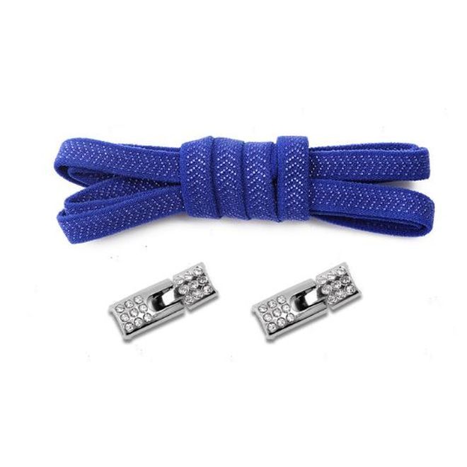 1 Paar Elastische Schnürsenkel ohne binden - mit Schnell-Verschluss - Elastic Bling Series - blau