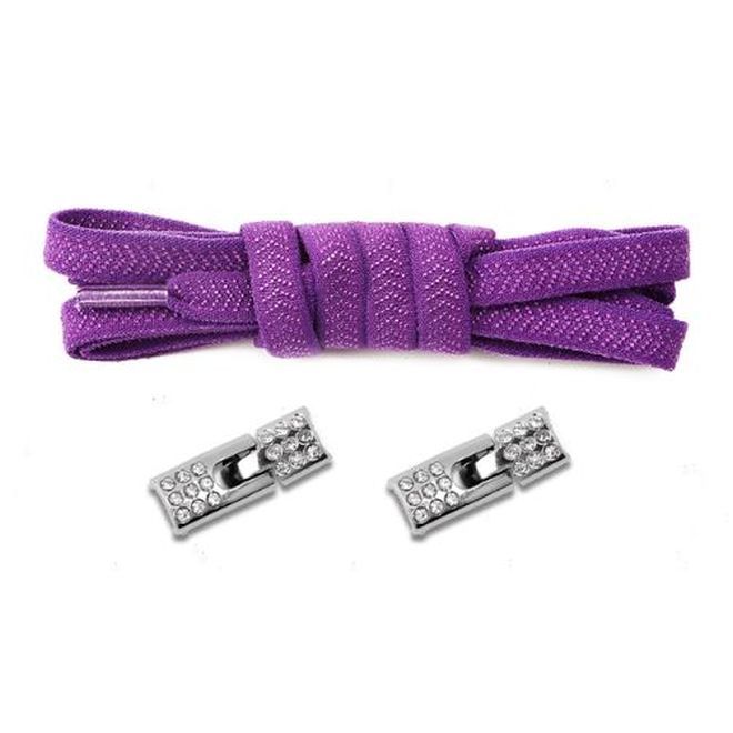 1 Paar Elastische Schnürsenkel ohne binden - mit Schnell-Verschluss - Elastic Bling Series - violett