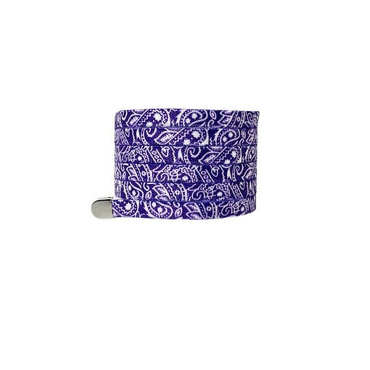 1 Paar flache elastische Schnürsenkel ohne binden (100 cm lang, 8 mm breit) - Bandana Vibes - violett